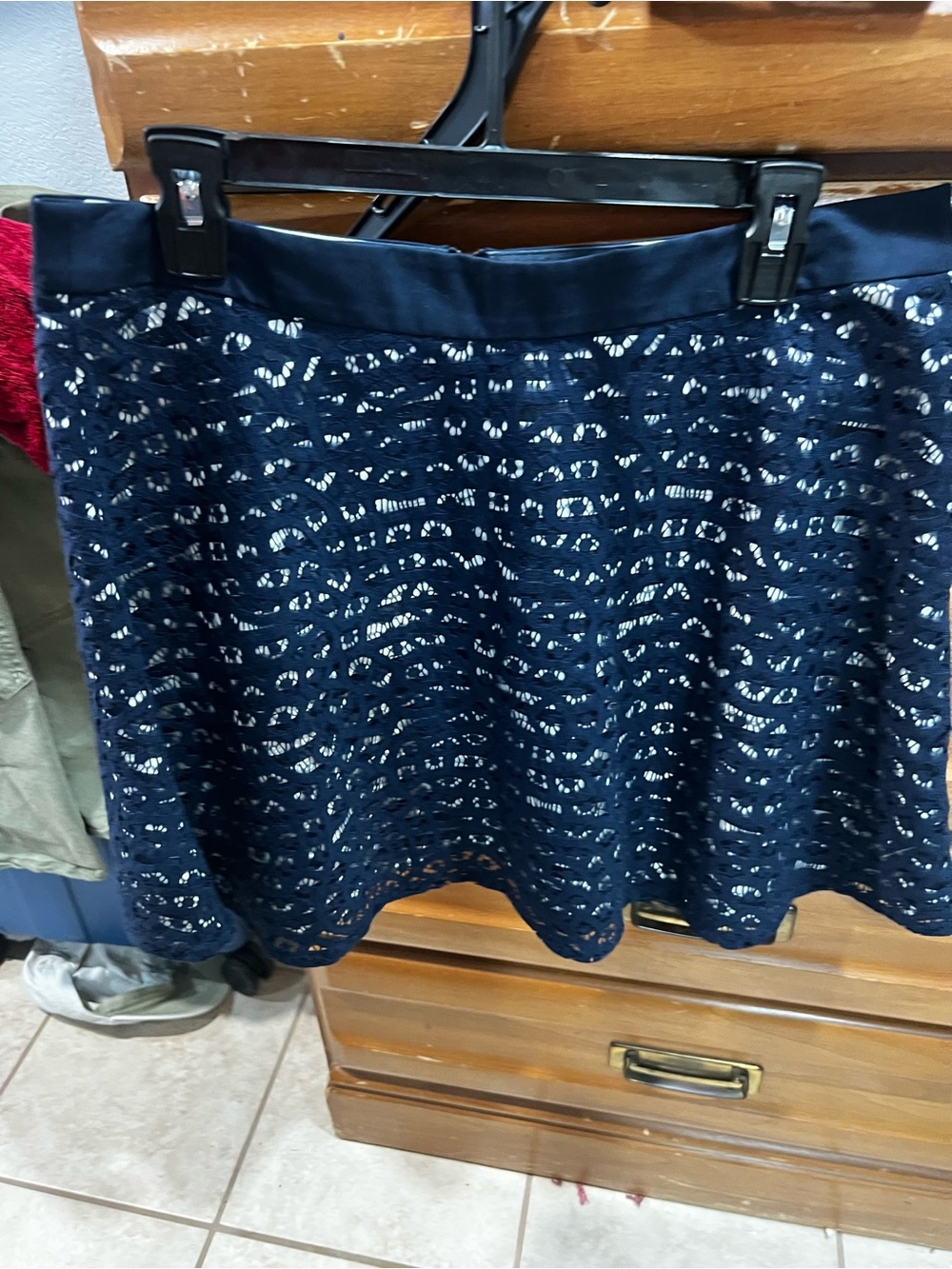 The Limited Navy Lace Circle Skirt